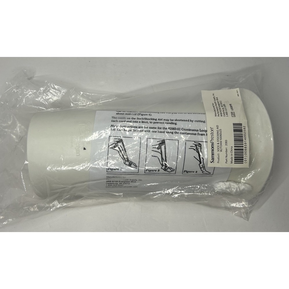 Sock & Stocking Aid with Built-Up Foam Handles Easy On Easy Off Brand New Sealed